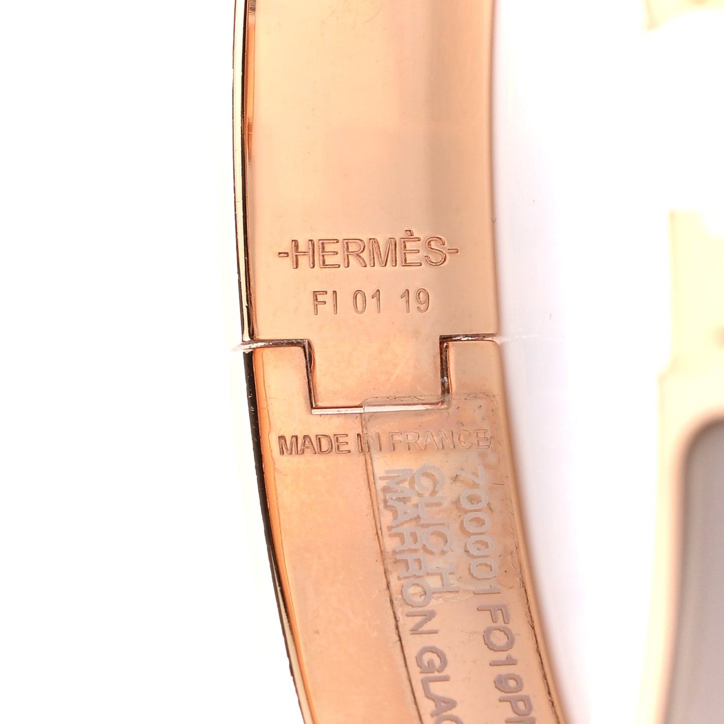 Enamel Narrow Clic Clac H Bracelet PM Marron Glace