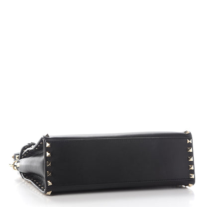 Valentino Garavani Vitello Small Rockstud Single Handle Flap Bag Black 3 of 7