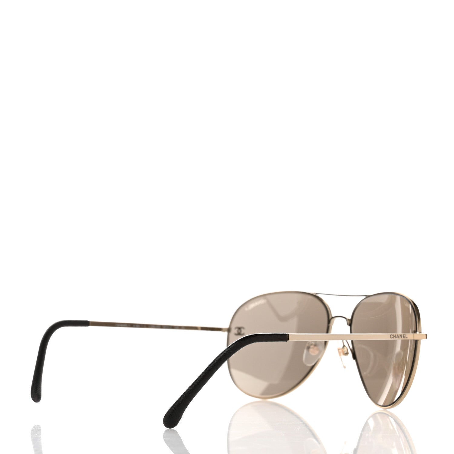 Chanel Metal Aviator CC Sunglasses 4189-T-Q Gold 4 of 7