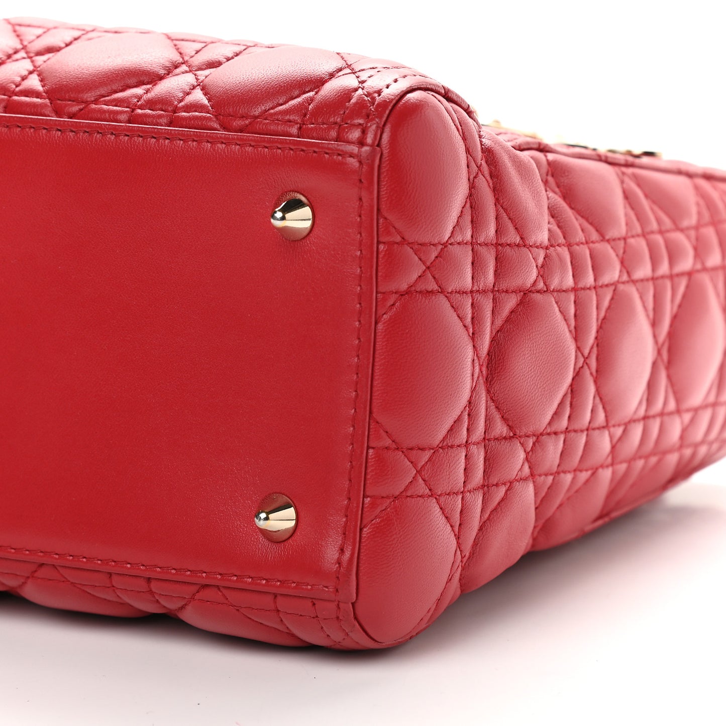 Lambskin Cannage Medium Lady Dior Red