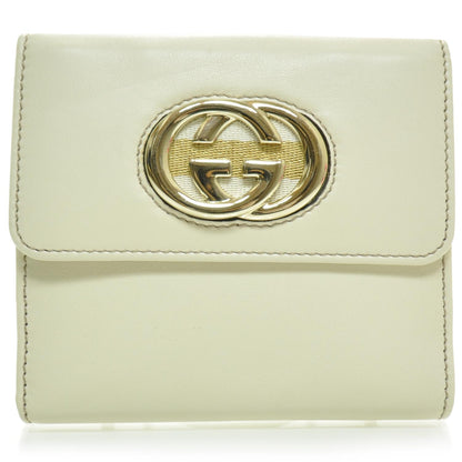 Gucci Leather Compact Britt Wallet Ivory 1 of 7