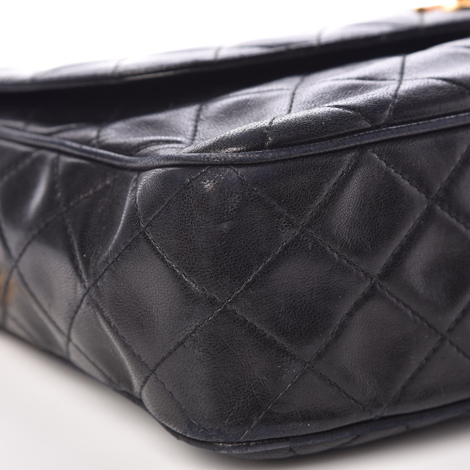 Chanel Lambskin Quilted Flap Camera Case Black 12 of 14