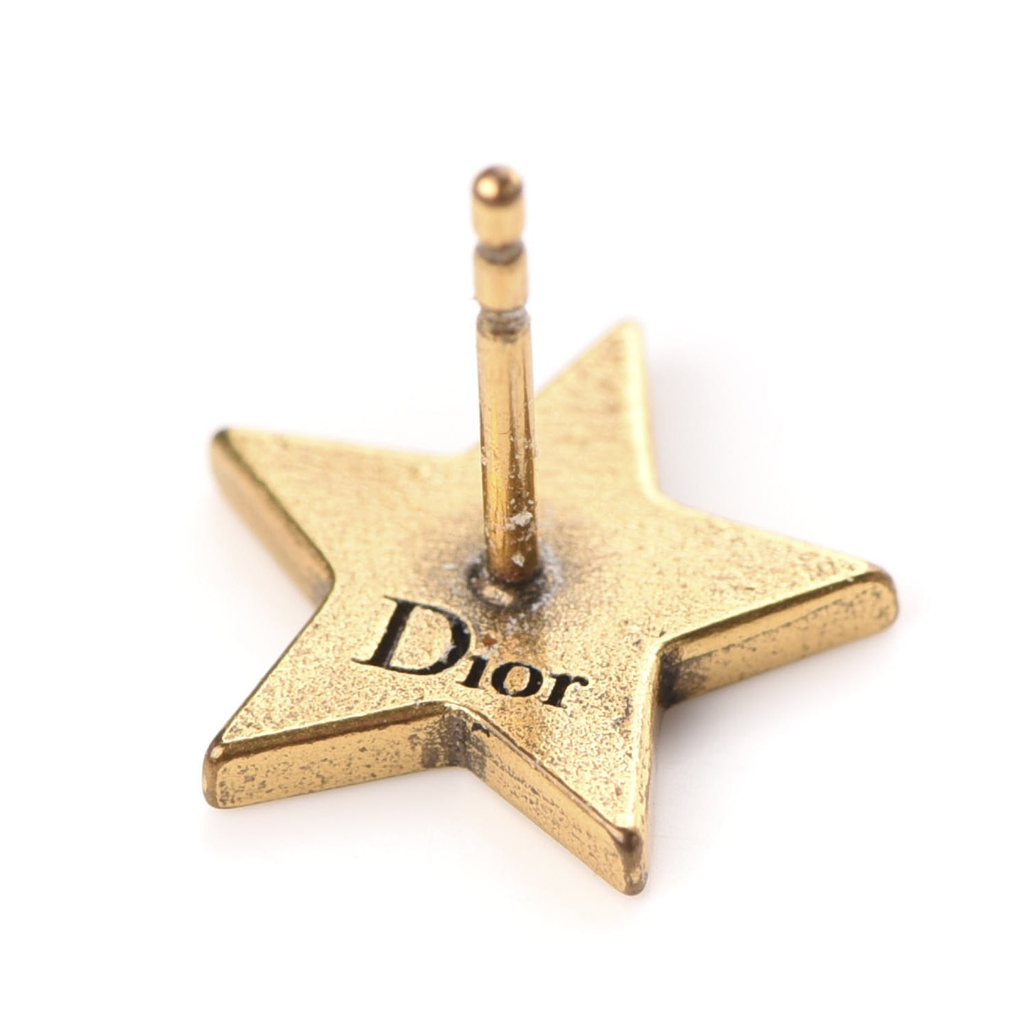 Star Charm Drop Earrings Antique Gold