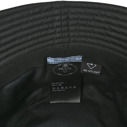 Prada Re-Nylon Metal Triangle Logo Womens Bucket Hat M Black 8 of 9