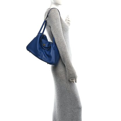 Hermes Swift Epsom Lindy 30 Tressage De Cuir Bleu Brighton Bleu Sapphire Capucine 2 of 10