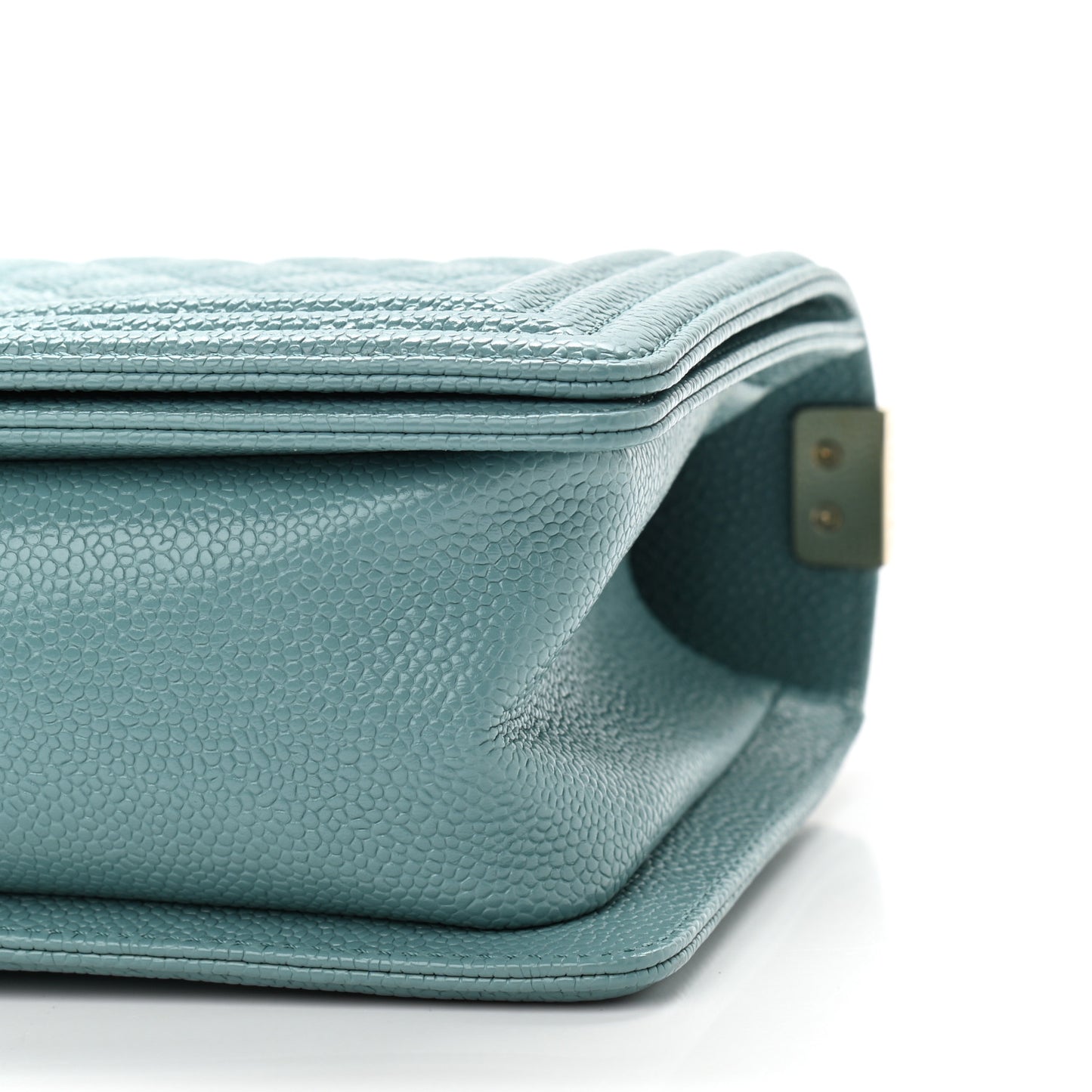 Caviar Quilted Medium Boy Flap Light Blue