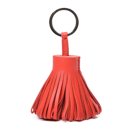 Hermes Lambskin Carmen Tassel Key Holder Rouge Indienne 1 of 3