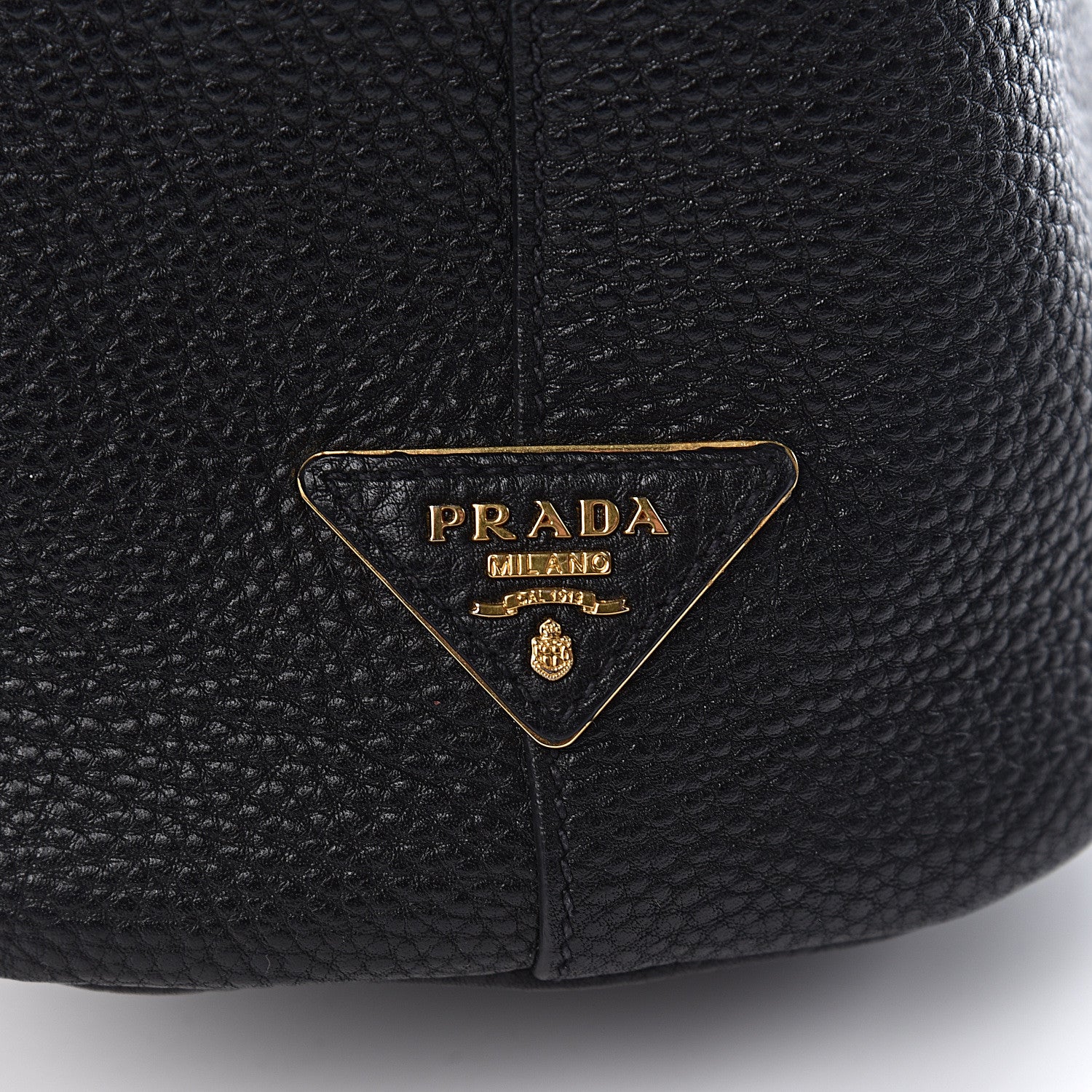 Prada Vitello Daino Embossed Logo Hobo Black 21 of 21