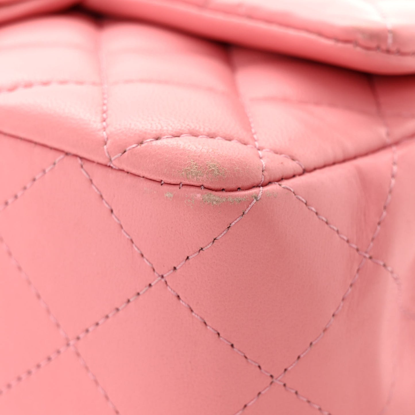 Lambskin Quilted Mini Rectangular Flap Pink
