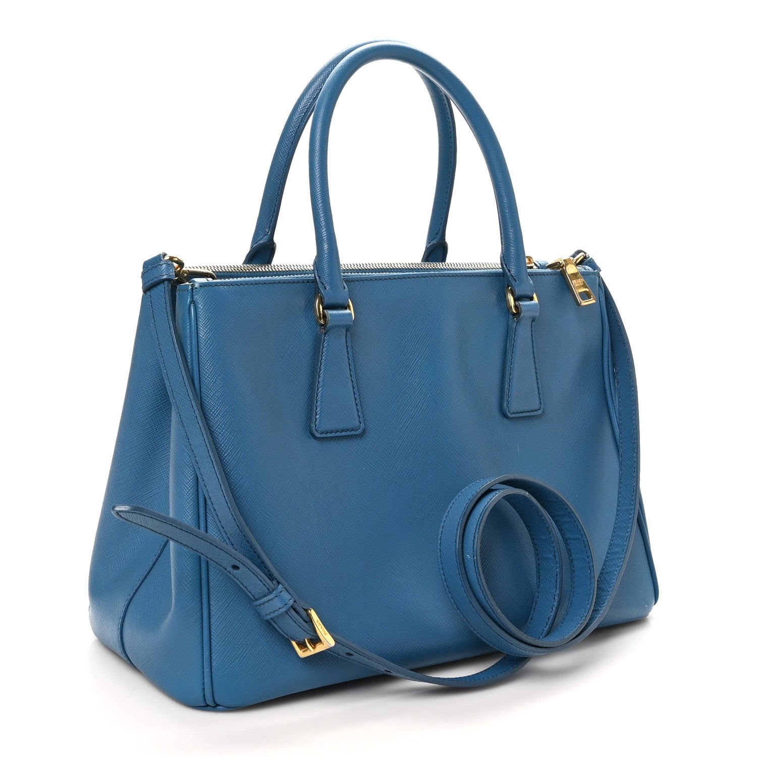 Prada Saffiano Small Galleria Double Zip Tote Cobalto 3 of 9