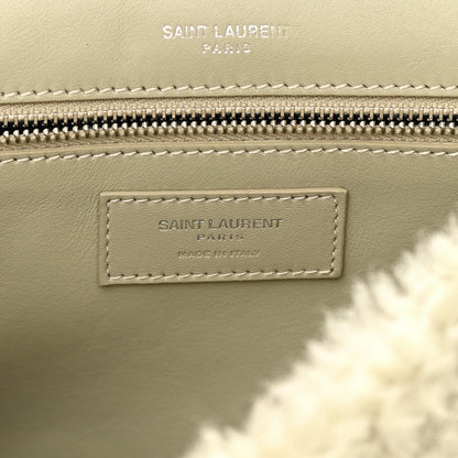 Saint Laurent Calfskin Shearling Monogram Medium Niki Chain Satchel Grey 6 of 12