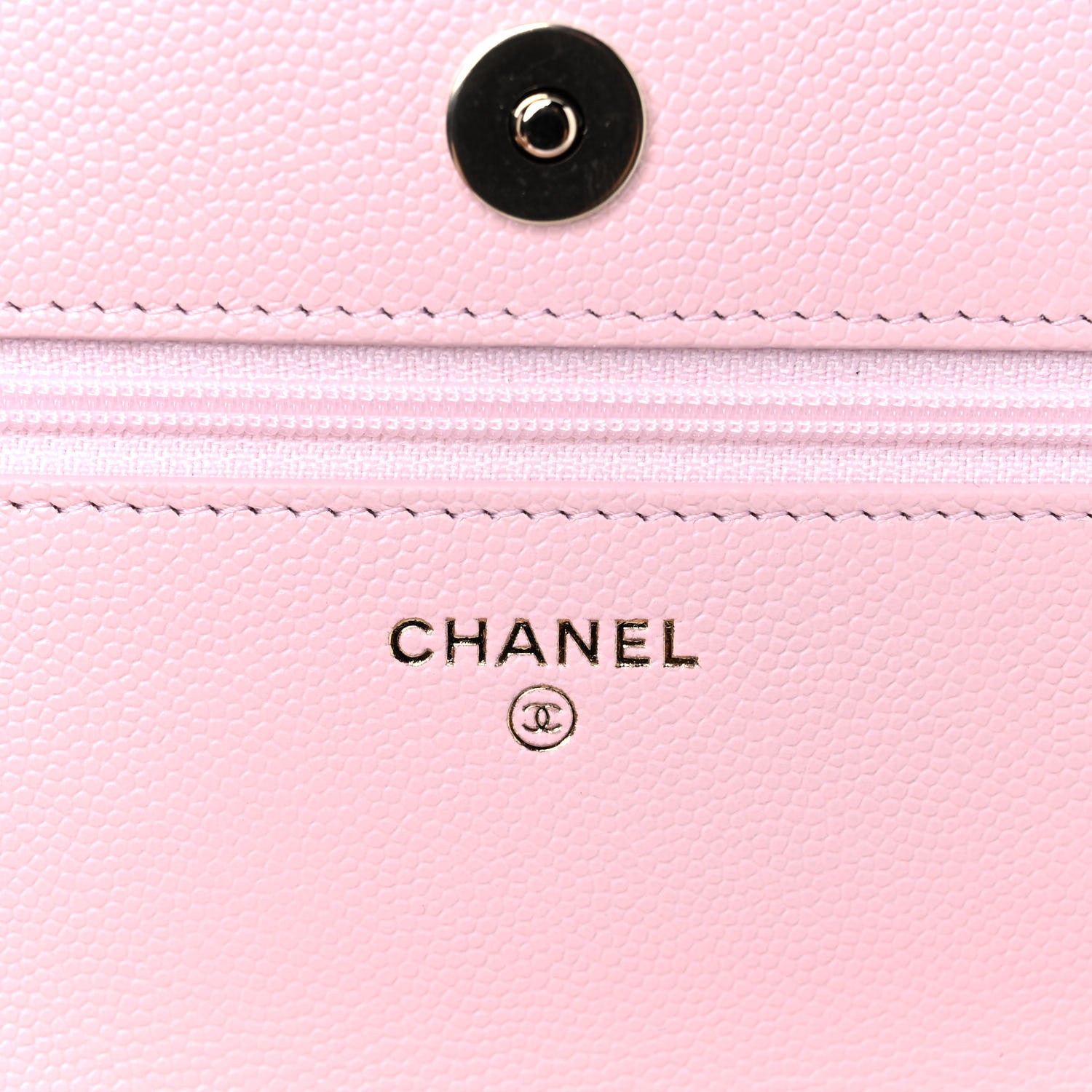 Chanel Caviar Quilted Crystal CC Wallet On Chain WOC Light Pink 6 of 11