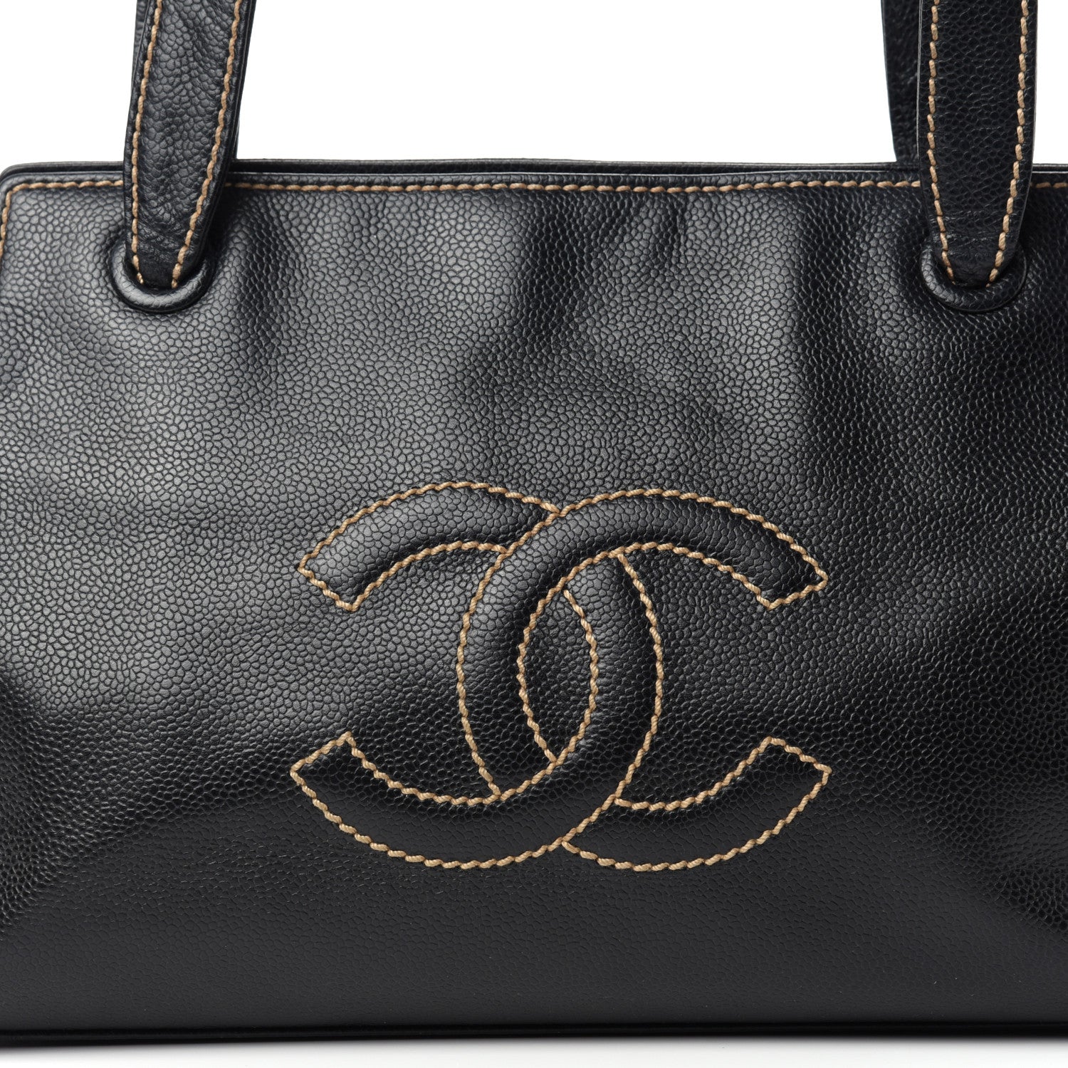 Chanel Caviar Stitched CC Shoulder Bag Black 10 of 10