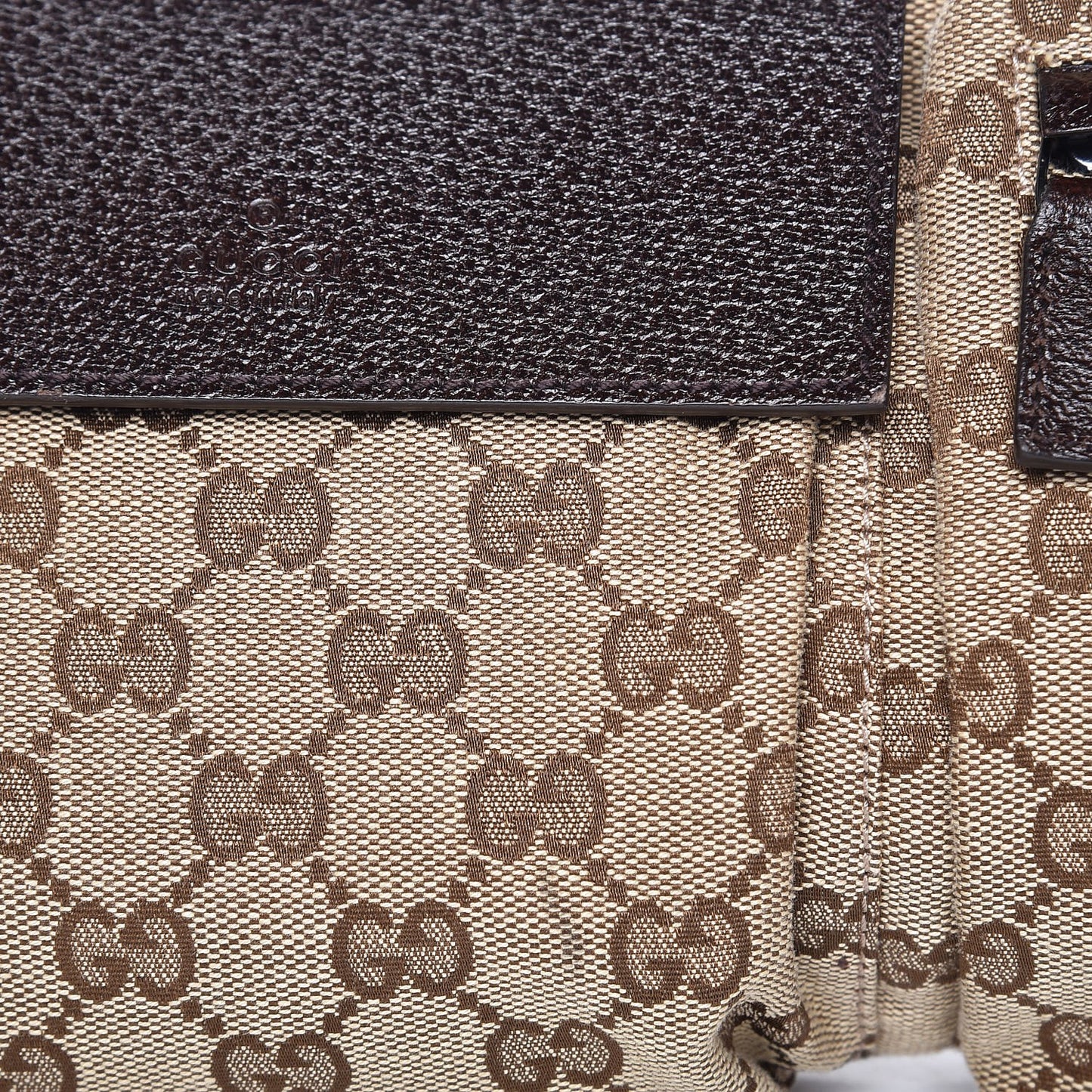 GG Monogram Double Pocket Belt Bag Dark Brown