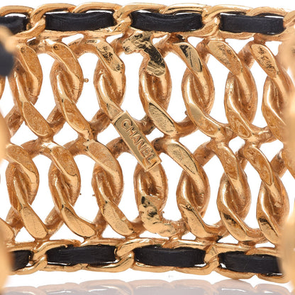 Chanel Lambskin Chain CC Cuff Black Gold 4 of 6