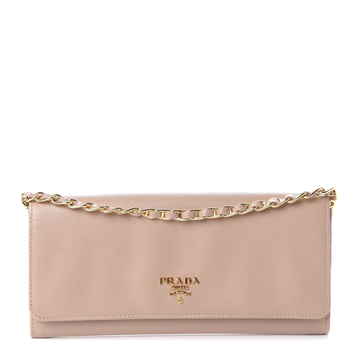 Saffiano Metal Oro Chain Wallet Cammeo