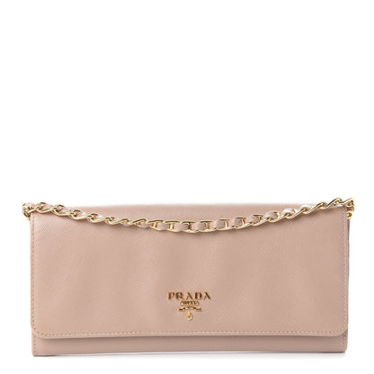 Prada Saffiano Metal Oro Chain Wallet Cammeo 1 of 8