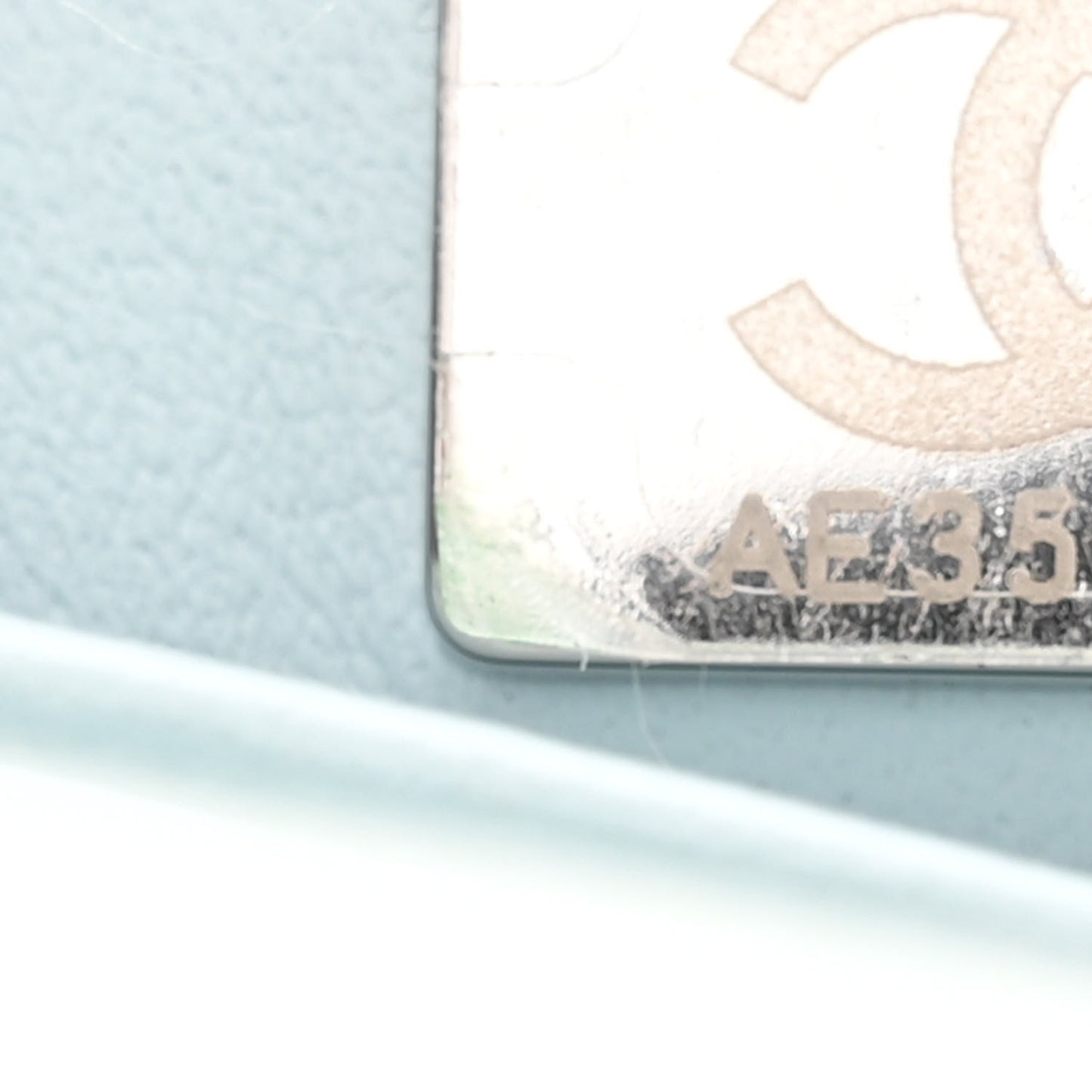 Iridescent Caviar Quilted Extra Mini Coco Handle Flap Light Blue