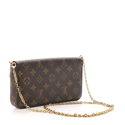 Louis Vuitton Monogram Pochette Felicie Chain Wallet Fuchsia 3 of 16