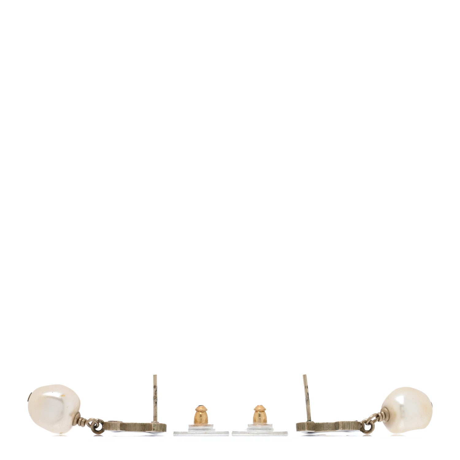 Chanel Enamel Pearl Pearl CC Drop Earrings Black 3 of 4