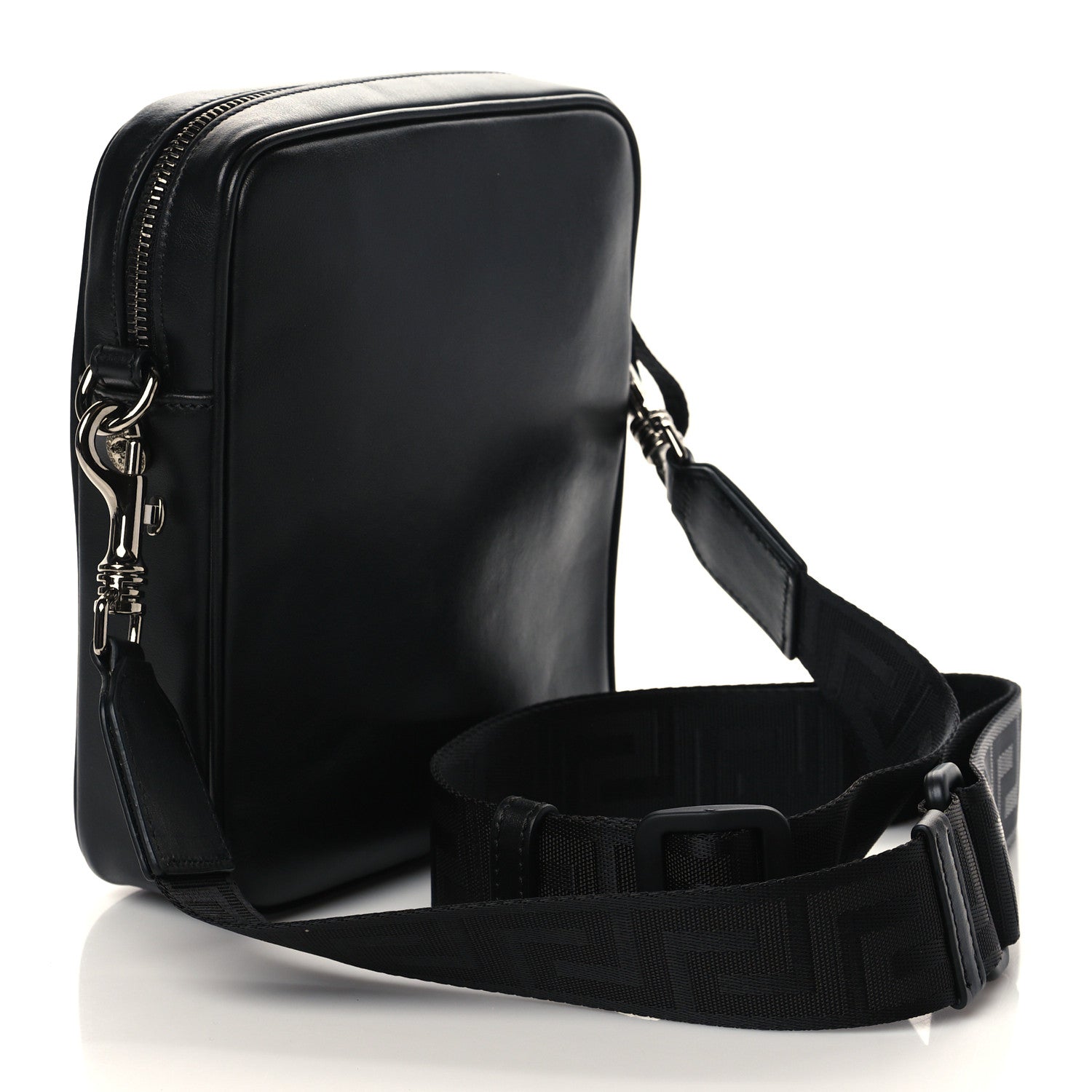 Versace Calfskin Logo Messenger Bag Black 2 of 6