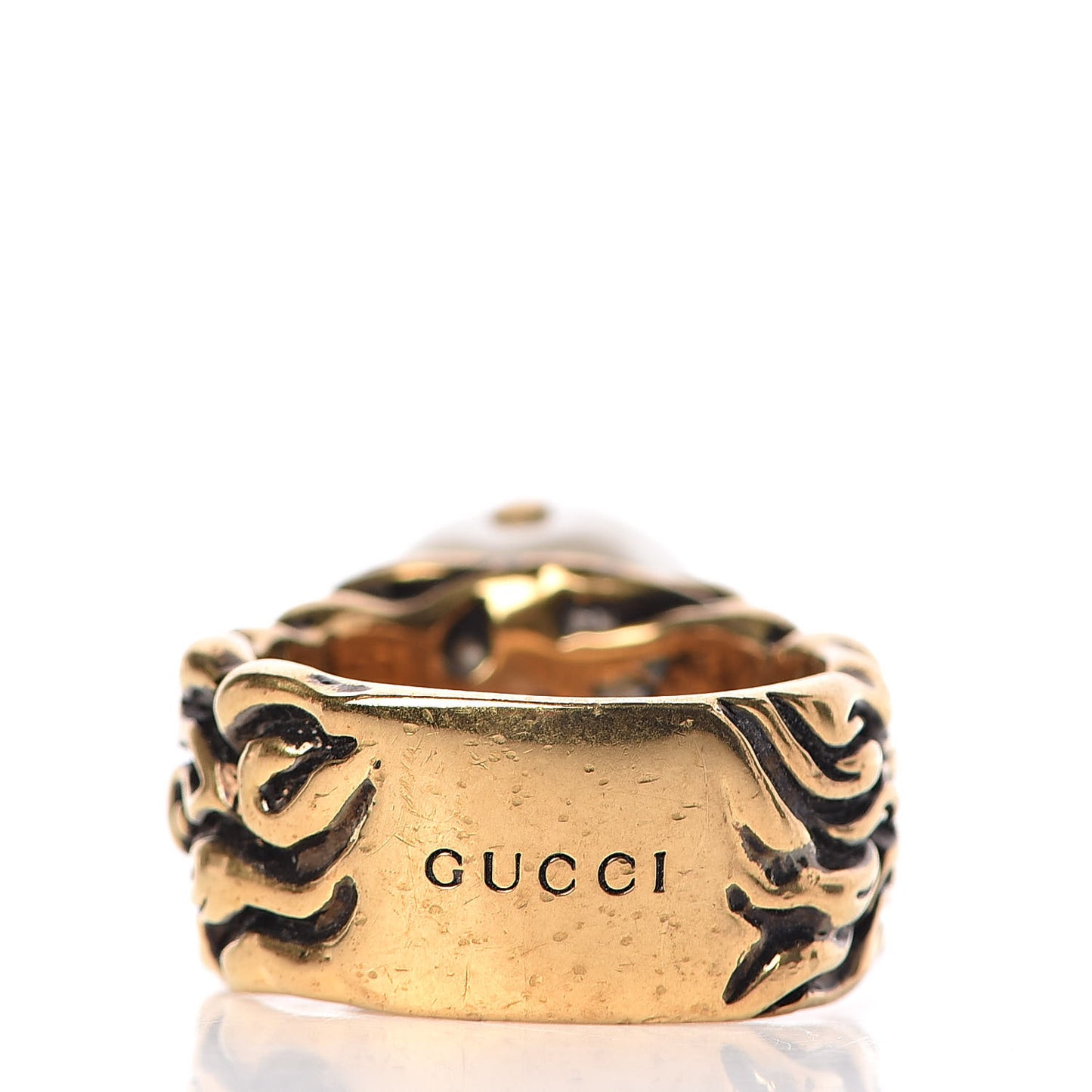 Metal Pearl Ring 15 55 Aged Gold