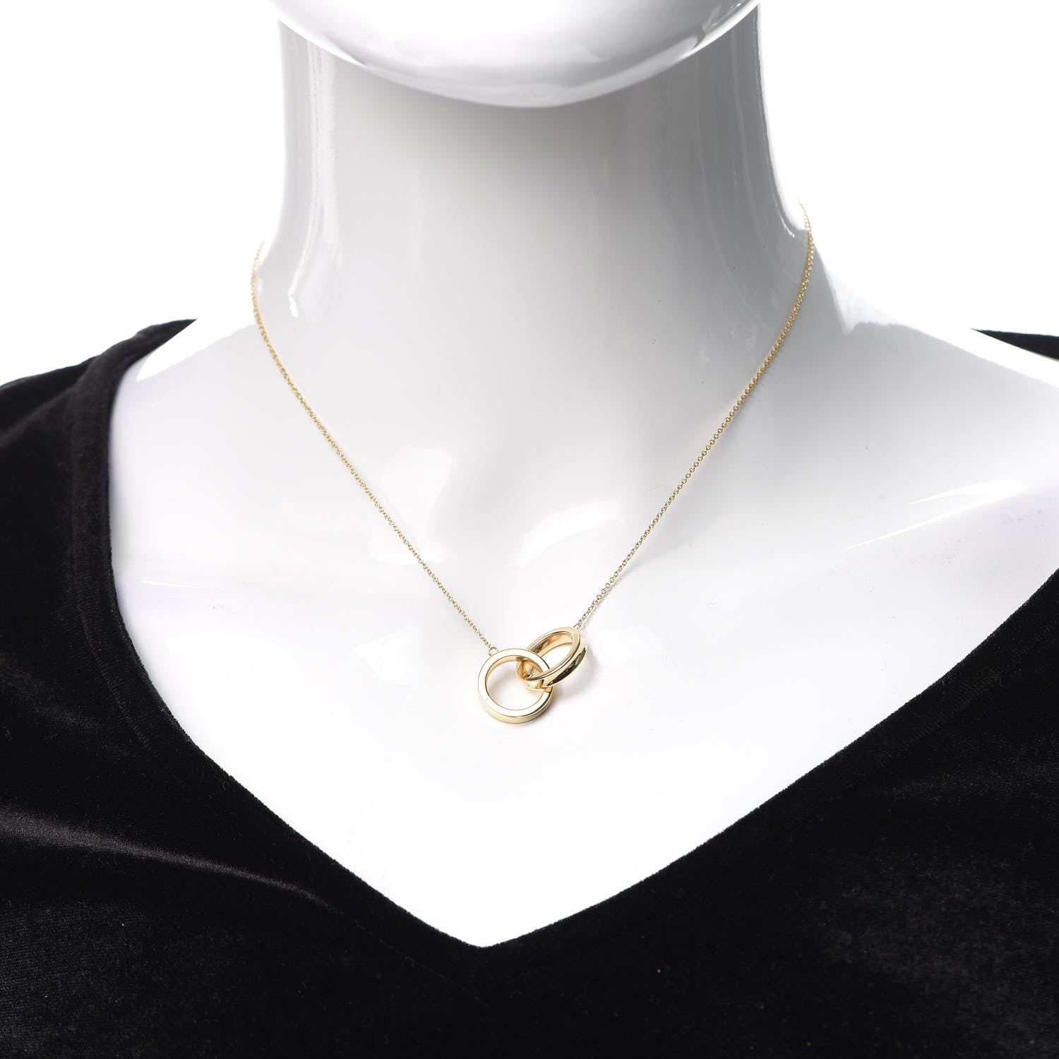 Tiffany 18K Yellow Gold 1837 Interlocking Circles Pendant Necklace 2 of 5