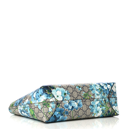 Gucci GG Supreme Monogram Blooms Small Reversible Tote Beige Blue Navy 2 of 9