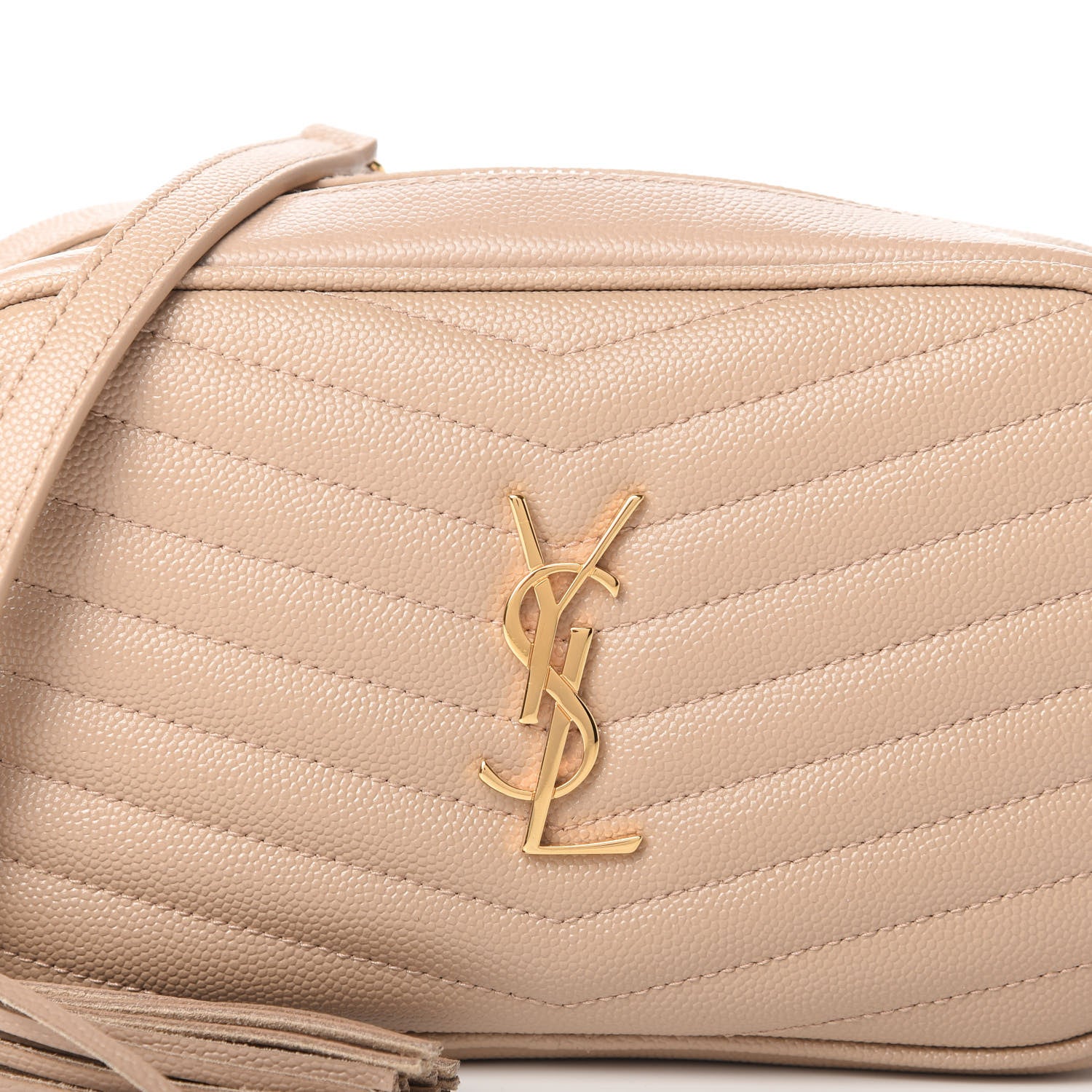 Saint Laurent Grain De Poudre Matelasse Monogram Mini Lou Camera Bag Dark Latte 10 of 12