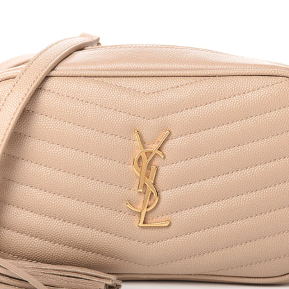 Saint Laurent Grain De Poudre Matelasse Monogram Mini Lou Camera Bag Dark Latte 10 of 12