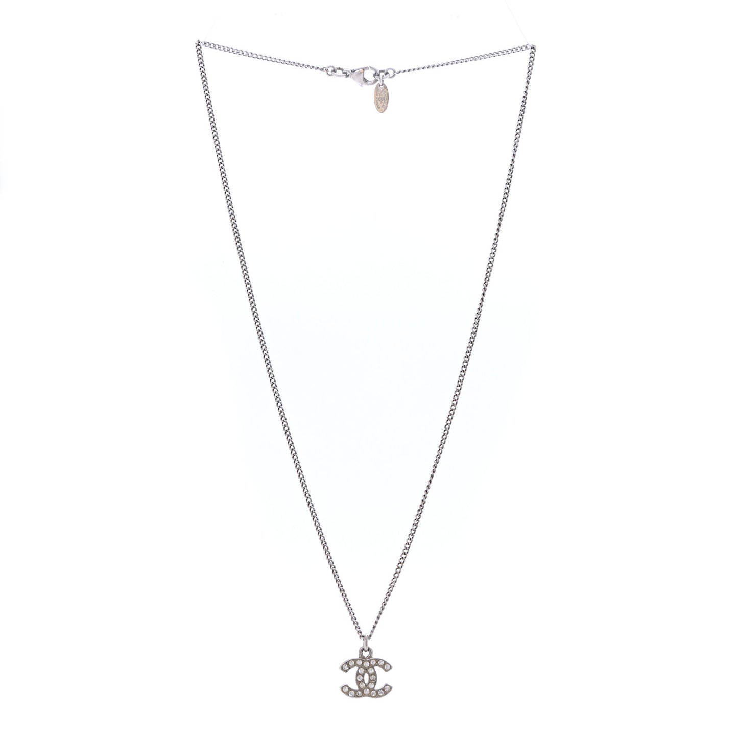 Crystal Timeless CC Necklace Silver
