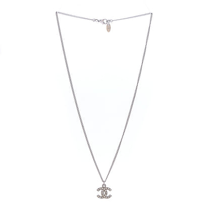 Chanel Crystal Timeless CC Necklace Silver 3 of 6