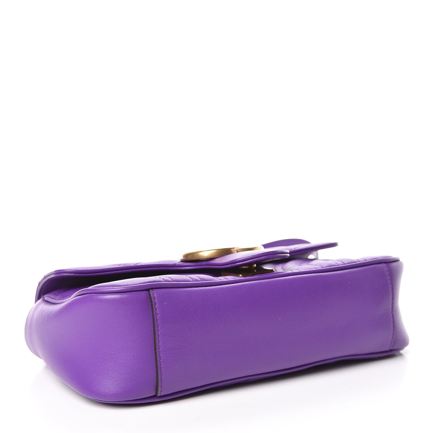 Calfskin Matelasse Mini GG Marmont Shoulder Bag Shine Purple