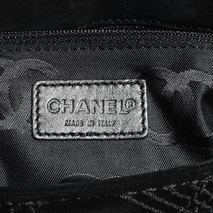 Chanel Suede Diamond Stitched Messenger Flap Bag Black 6 of 8
