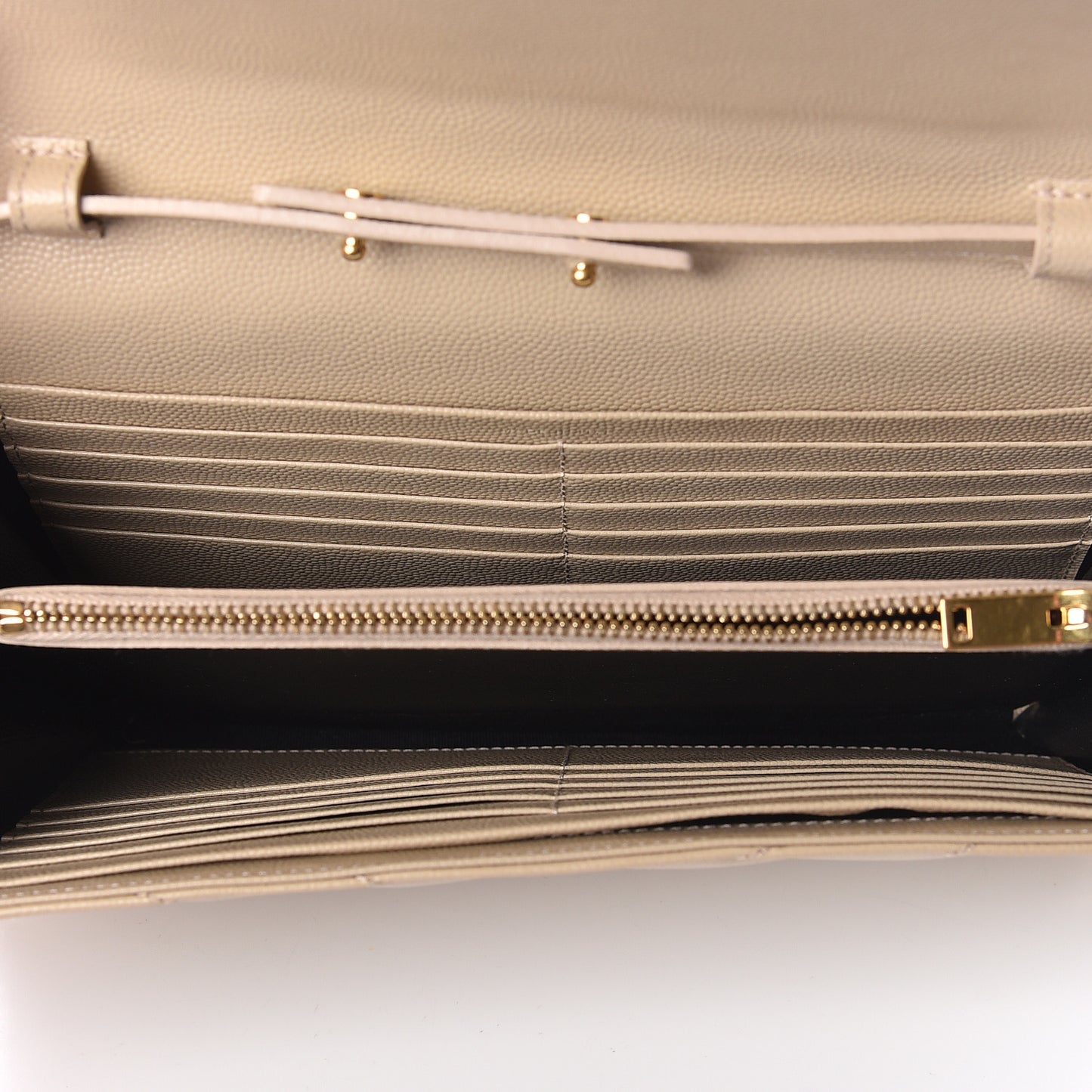 Grain De Poudre Matelasse Chevron Monogram Chain Wallet Nude Powder