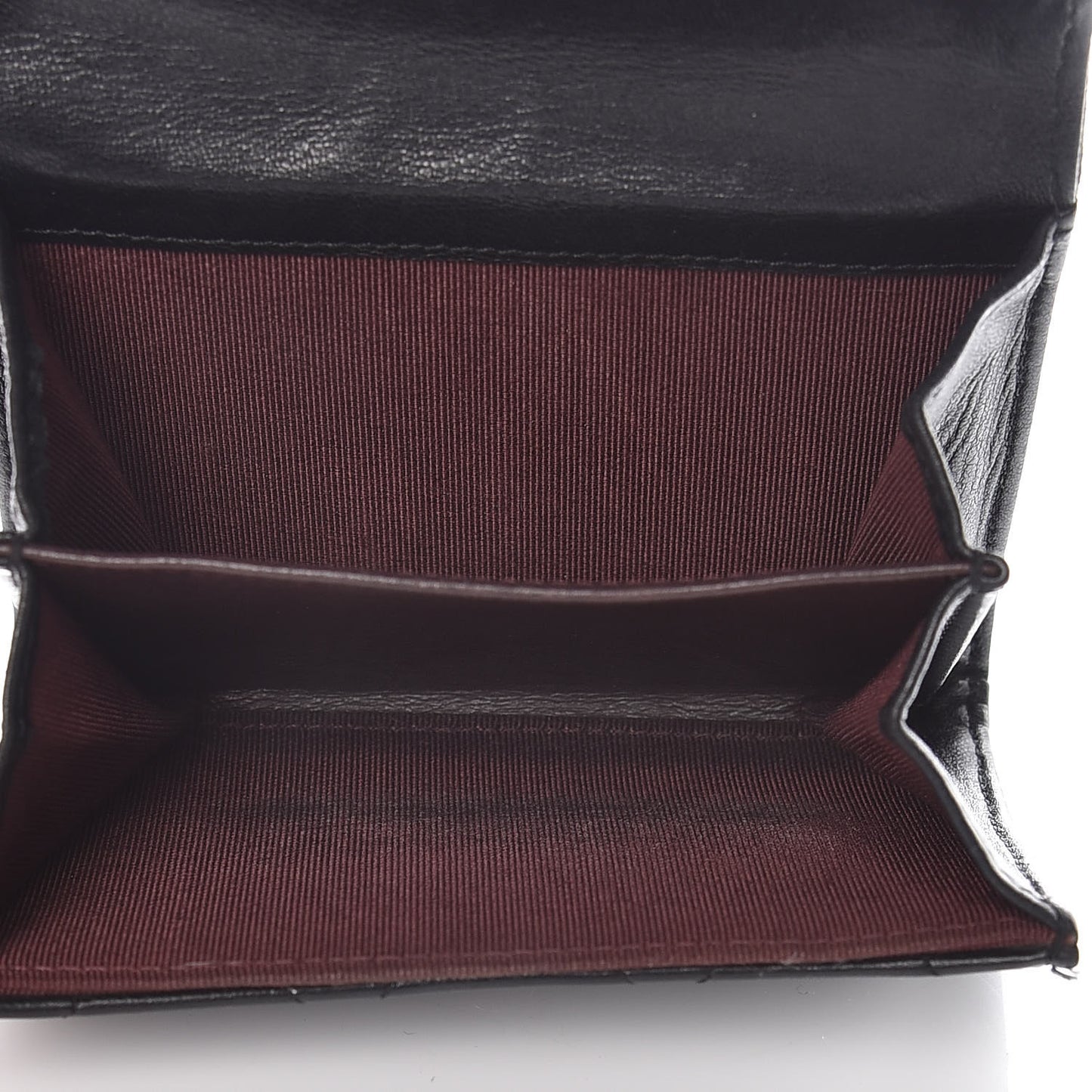 Lambskin Quilted Flap Card Holder Wallet Black