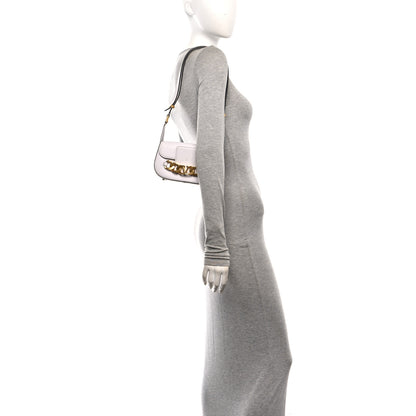 Valentino Garavani Calfskin Small Vlogo Chain Shoulder Bag Optic White 2 of 9