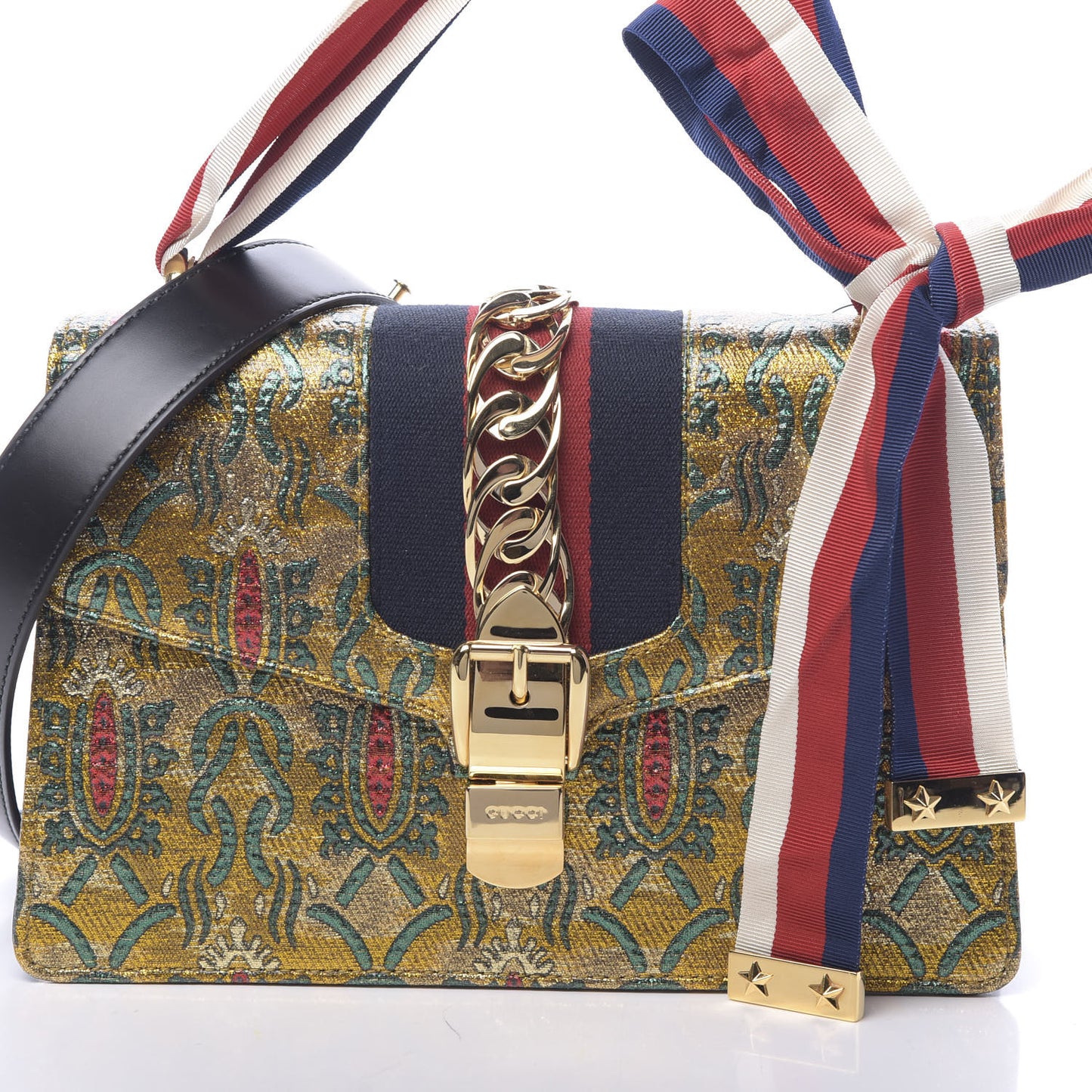 Iridescent Brocade Small Sylvie Shoulder Bag Gold