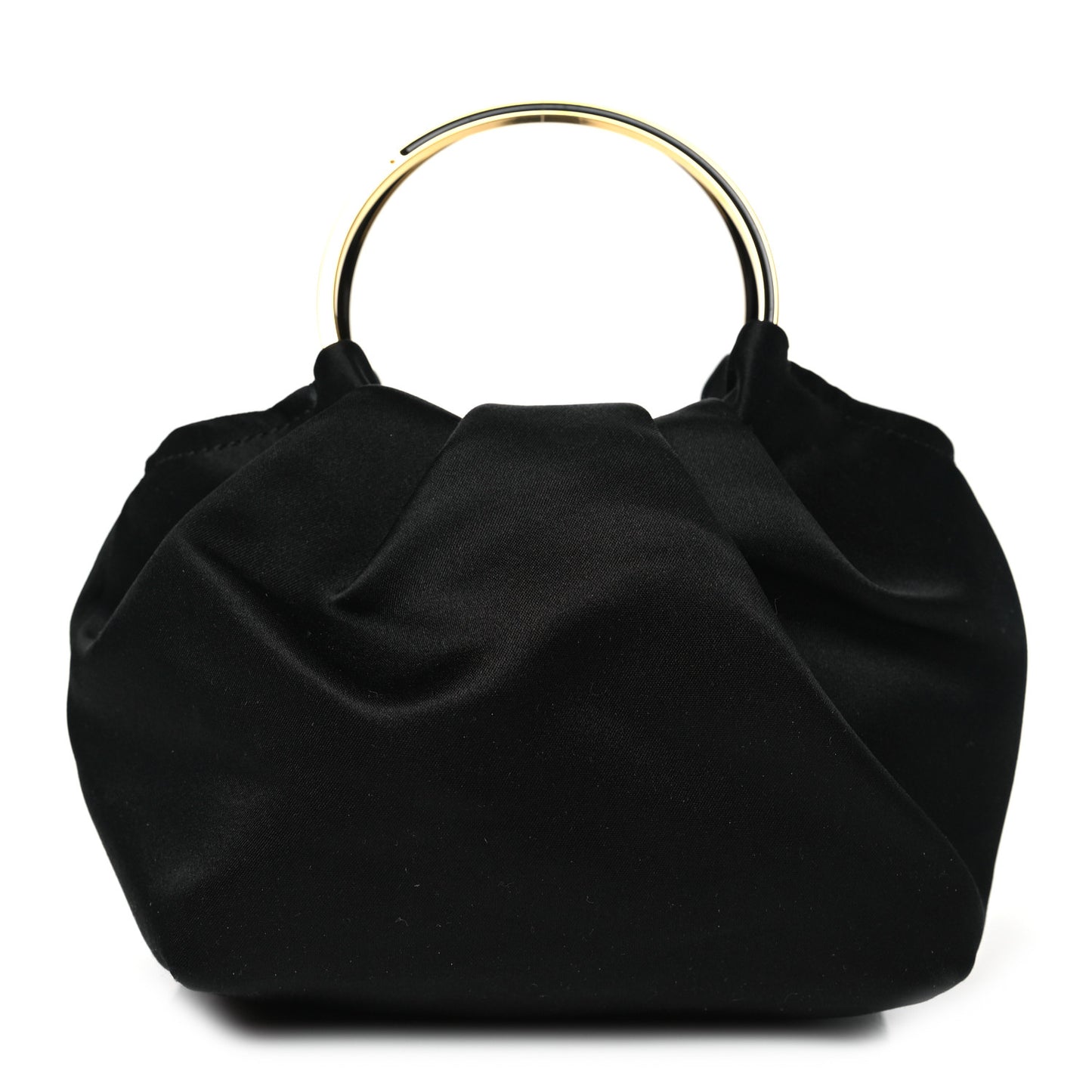 Satin Micro Double Circle Bag Black