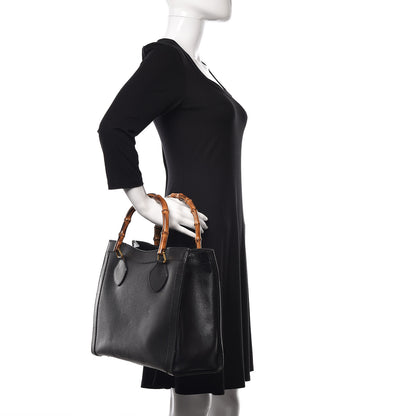 Gucci Calfskin Bamboo Top Handle Tote Black 2 of 18