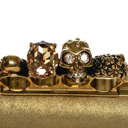 Alexander McQueen Metallic Skull Knuckle Box Long Clutch Gold 7 of 7