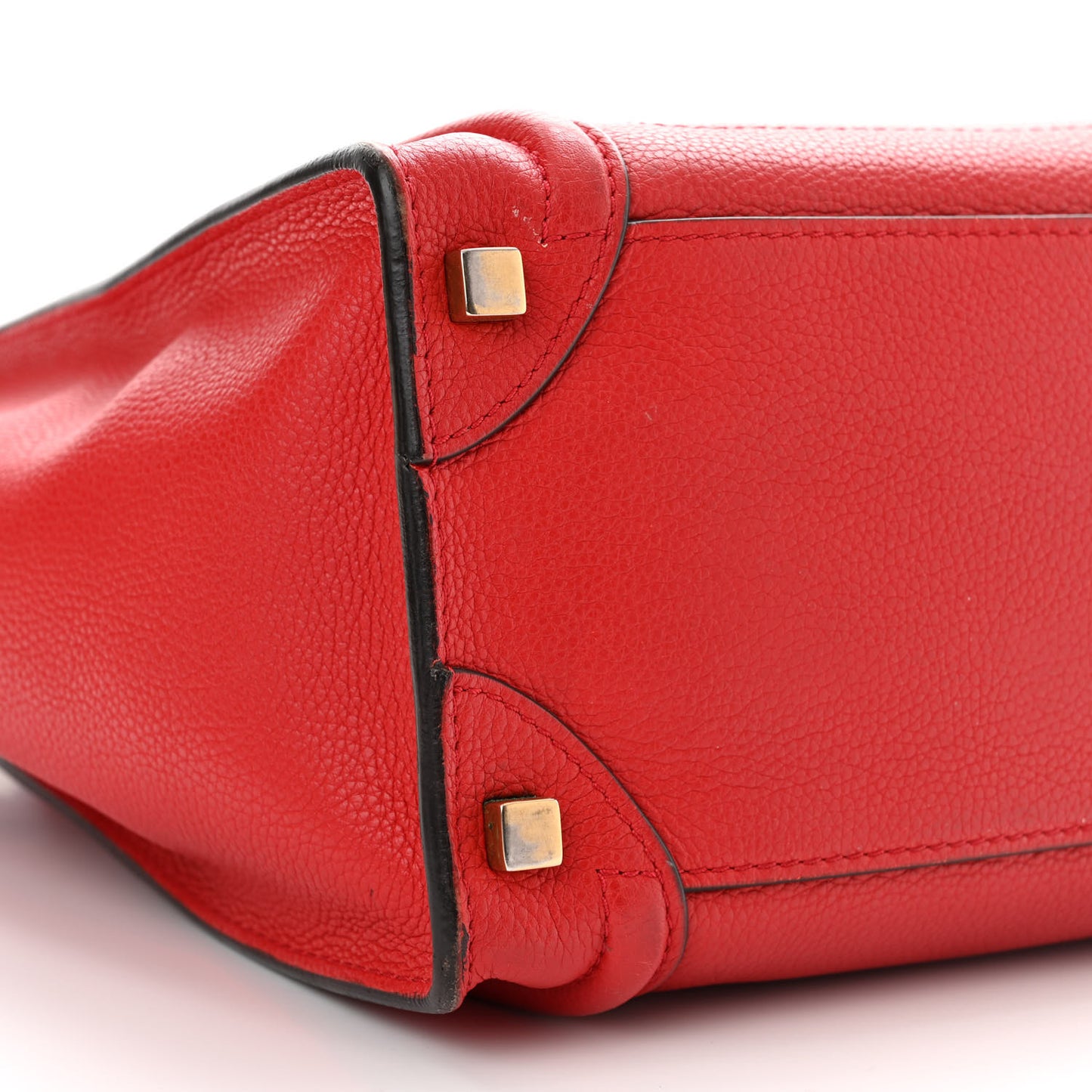 Drummed Calfskin Micro Luggage Coquelicot