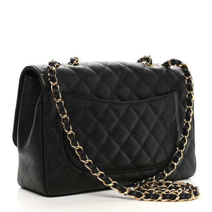 Chanel Caviar Quilted Jumbo Single Flap Black 3 of 10