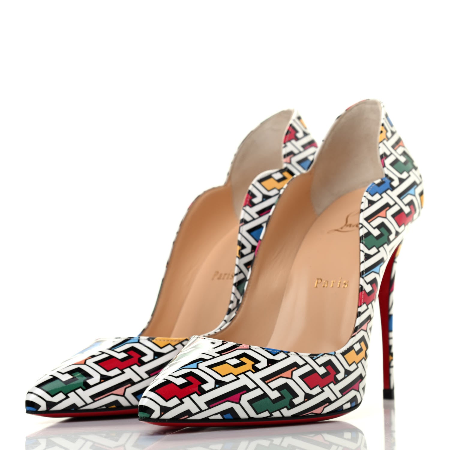 Christian Louboutin Patent CL 3D Print Hot Chick 100 Pumps 38 Multicolor 3 of 7