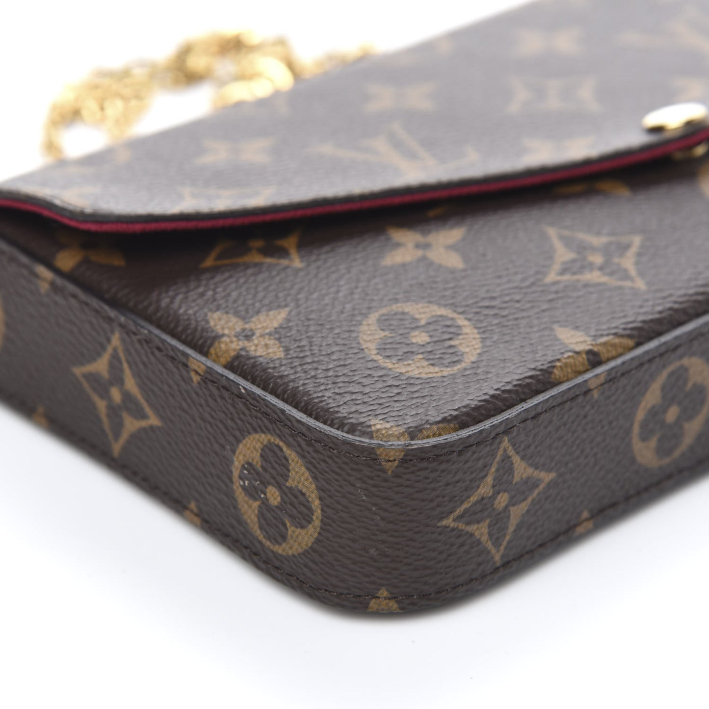 Monogram Pochette Felicie Chain Wallet Fuchsia