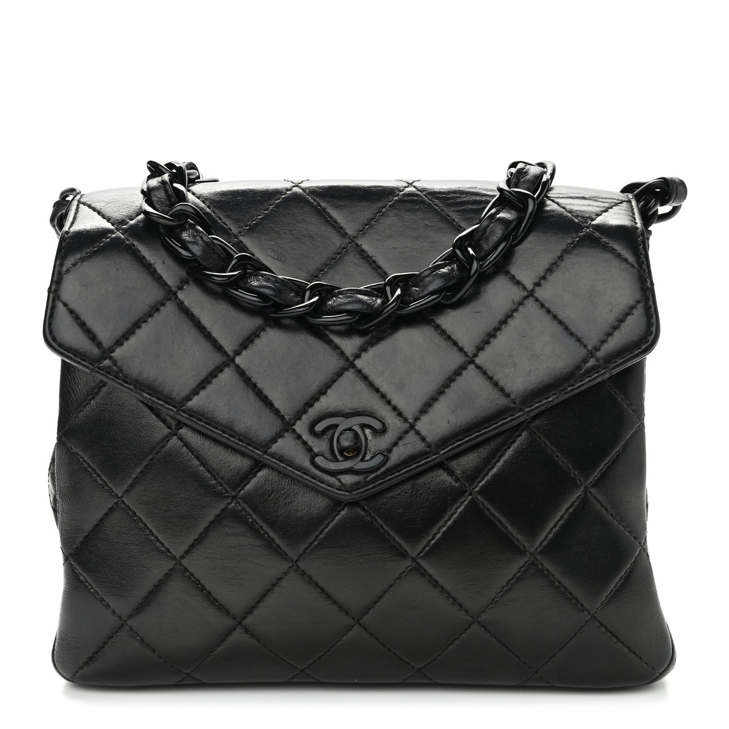 Chanel Lambskin Quilted Shoulder Flap Bag So Black 1 of 12