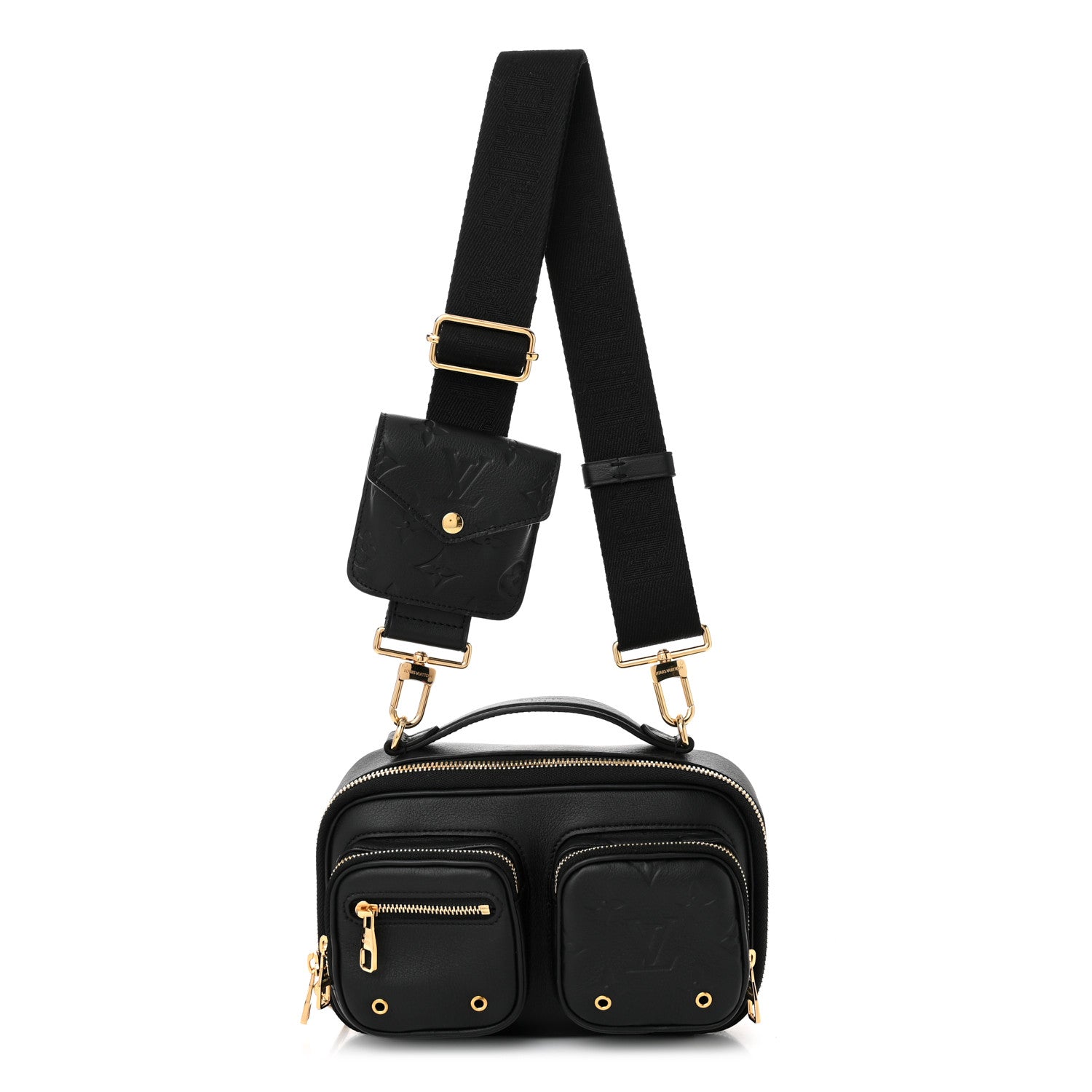 Louis Vuitton Calfskin Monogram Embossed Utility Crossbody Black 1 of 9