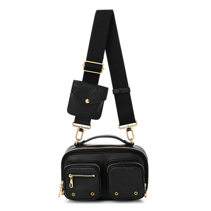 Louis Vuitton Calfskin Monogram Embossed Utility Crossbody Black 1 of 9