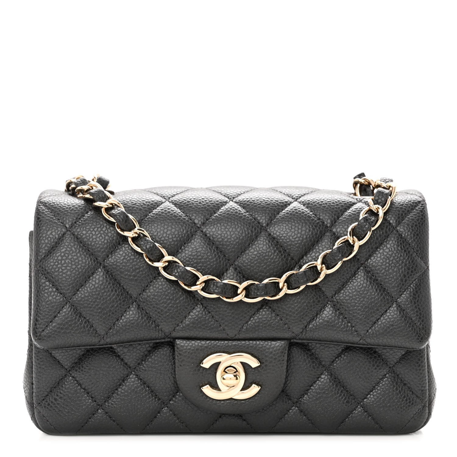 Chanel Caviar Quilted Mini Rectangular Flap Dark Grey 1 of 11