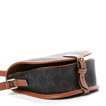 Celine Triomphe Canvas Medium Folco Bag Tan 3 of 4